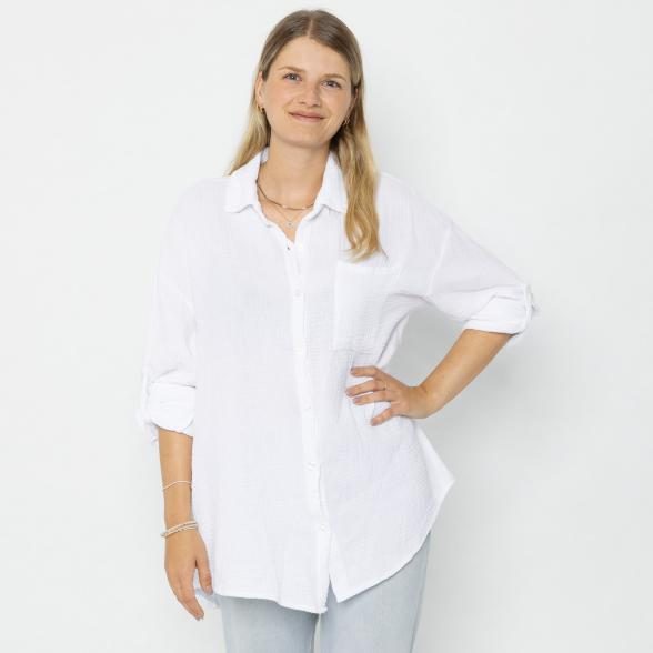 Damen-Musselin Hemd weiß