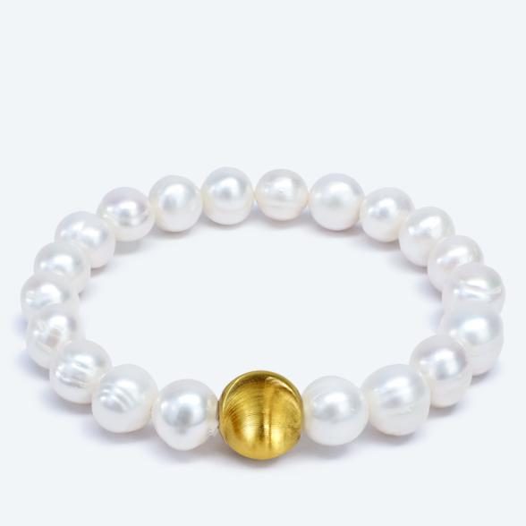 Armband 925 vergoldet Süßwasserzuchtperle