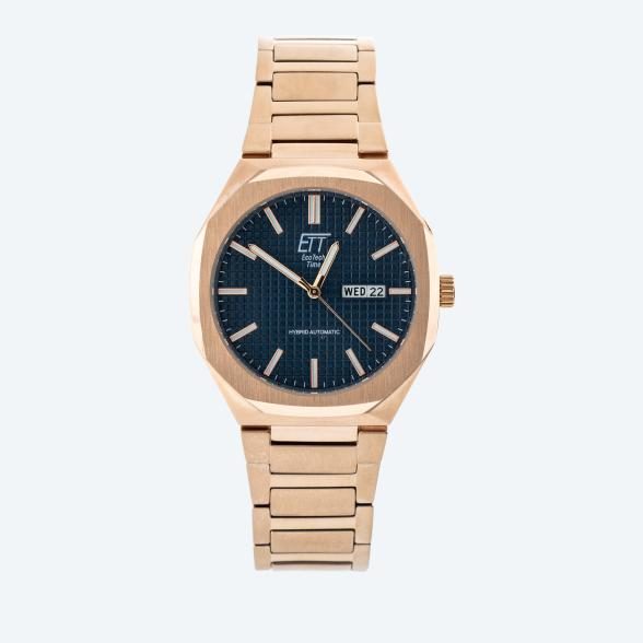 ETT Hybrid-Automatikuhr PX83, roségold-graphitblau