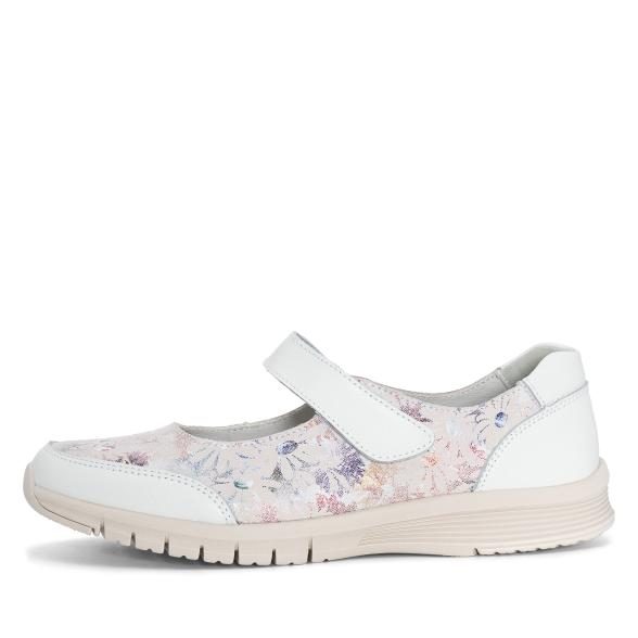 TOPWAY COMFORT Damenslipper weiß/gemustert
