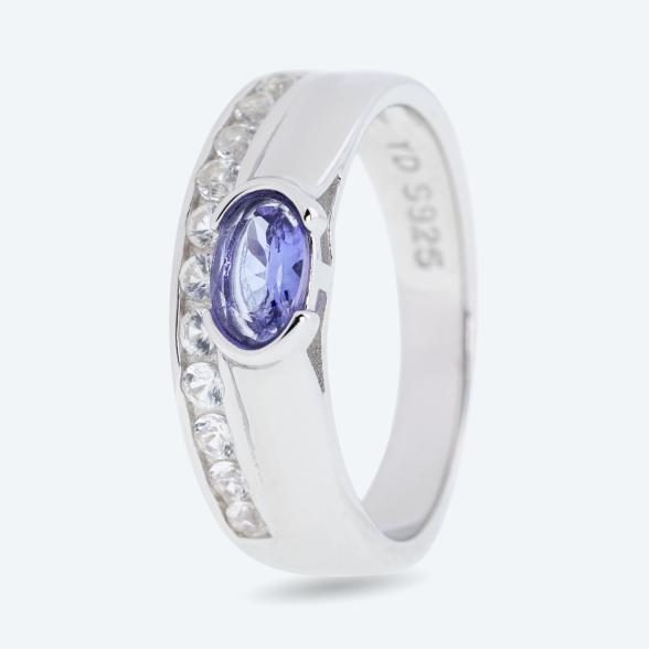 Ring 925 Silber rhodiniert Tansanit