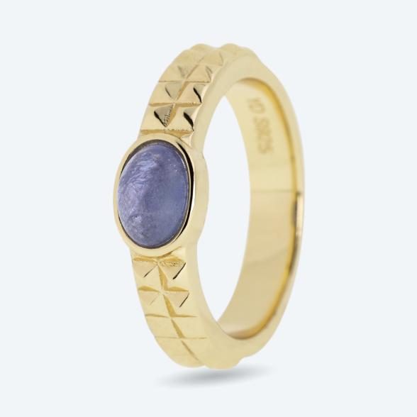 Ring 925 Silber vergoldet Tansanit
