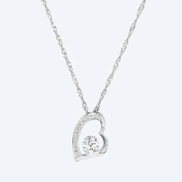 amor Herzanhänger mit Kette 925 Silber