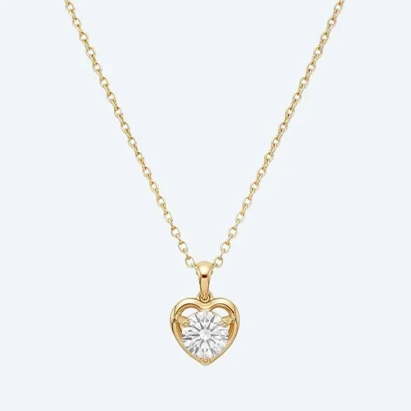 amor Herzanhänger mit Kette 925 Silber vergoldet
