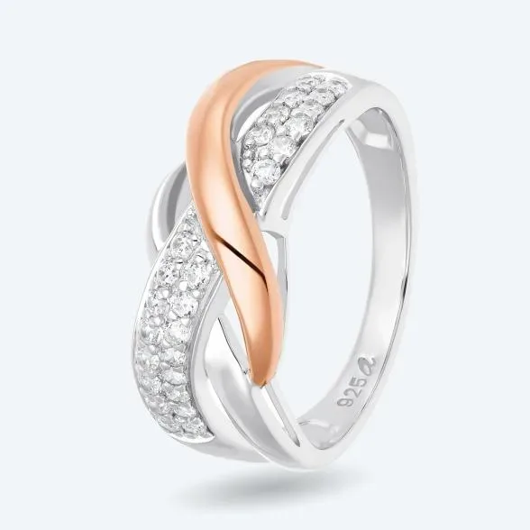 amor Ring 925 Silber bicolor Zirkonia