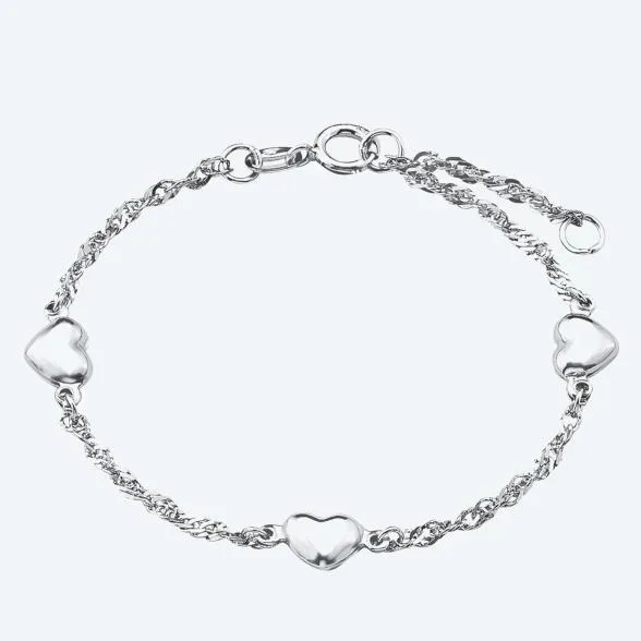 amor Herz-Armband 925 Silber rhodiniert