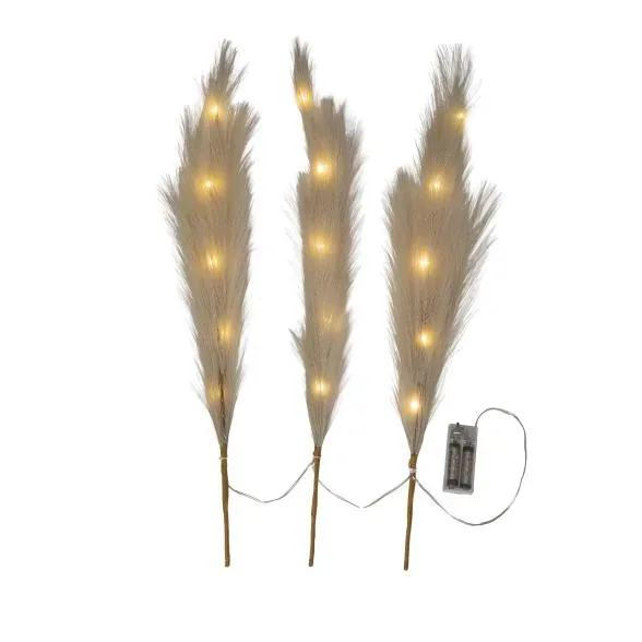 LED-Pampasgras 3tlg. Beige