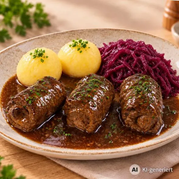 Rinderroulade + Rotkraut&Klöse