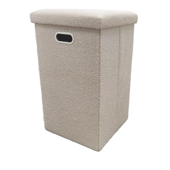 Teddy-Sitzhocker faltbar XL, beige