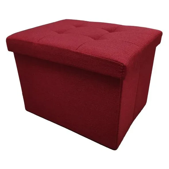 Sitzhocker Leinenoptik faltbar, rot