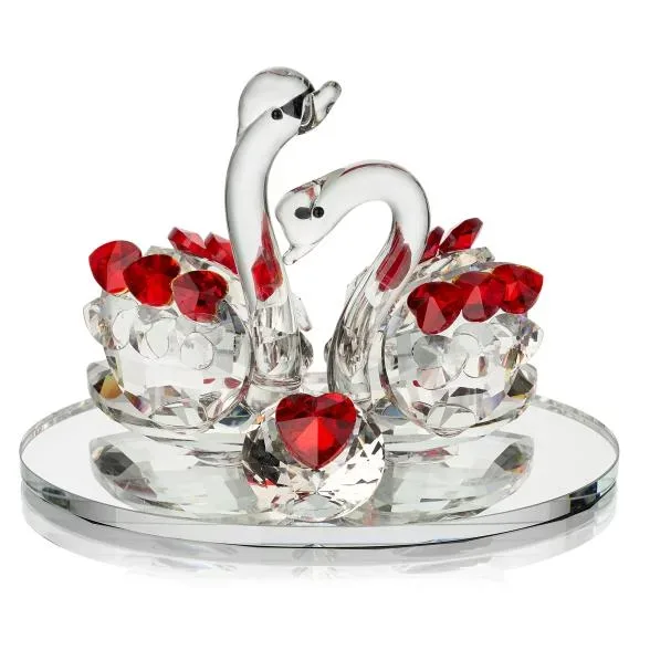 Crystal Dreams Schwanenpaar rot