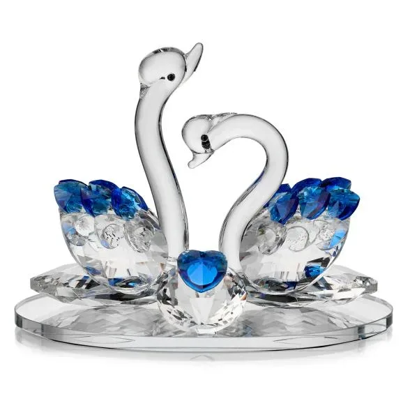 Crystal Dreams Schwanenpaar blau