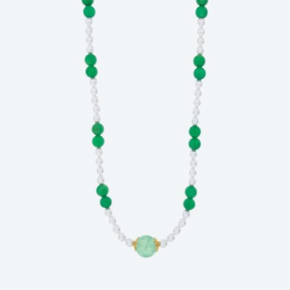 Christian Materne Collier Muschelkernperlen, Achat