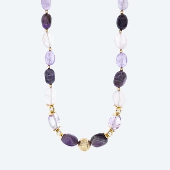 Christian Materne Collier Amethyst, Rosenquarz