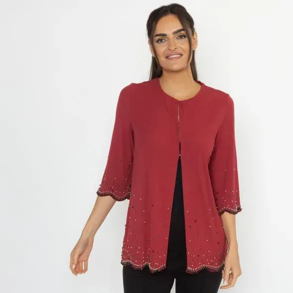 MILANO Design Damen-Shirtjacke rot