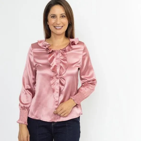 mocca by J. Leibfried Satinbluse rose