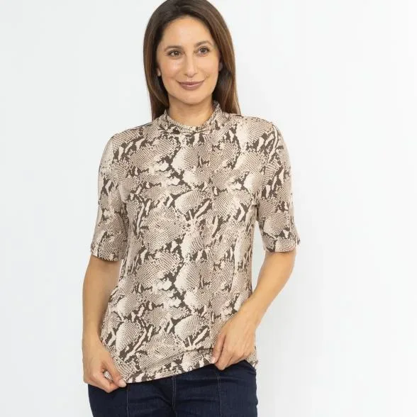 mocca by J. Leibfried Shirt beige/dunkelbraun