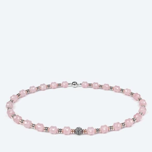 Collier Rosenquarz Magnetverschluß