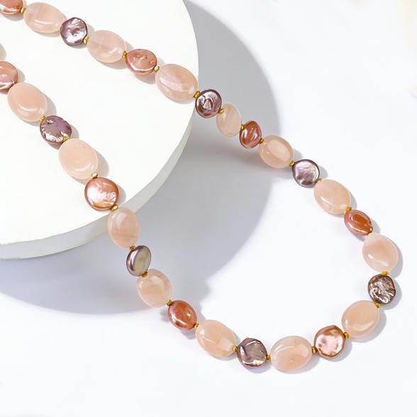 Collier Aventurin, SWZPerlen Magnetverschluß