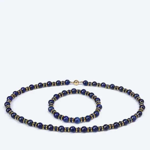 SET: Collier+Armband Lapislazuli behandelt