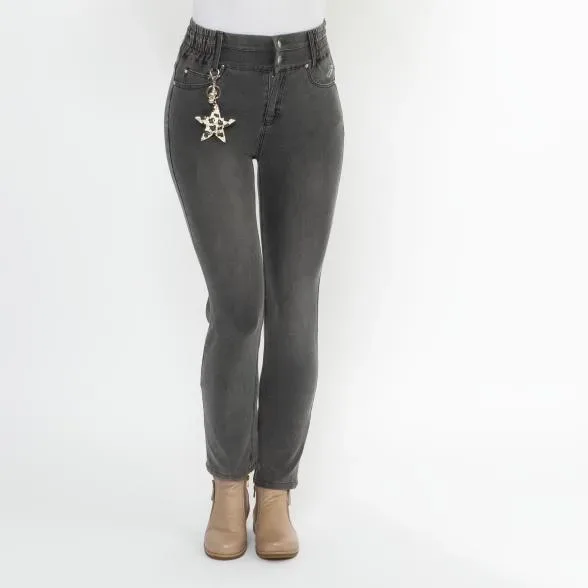 Zauberhose 'Miracle Shape' Slim Fit grau