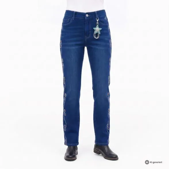 Zauberhose 'Miracle Shape' Relaxed Fit mittelblau