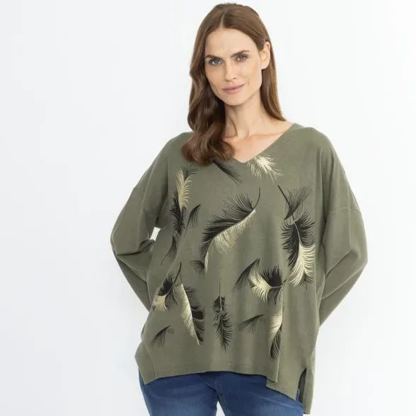 CHRISTIAN MATERNE Damen-Pullover oliv