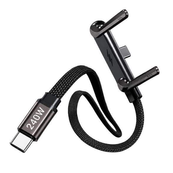 USB-C Schnellladekabel m. klappbarem Telefonhalter