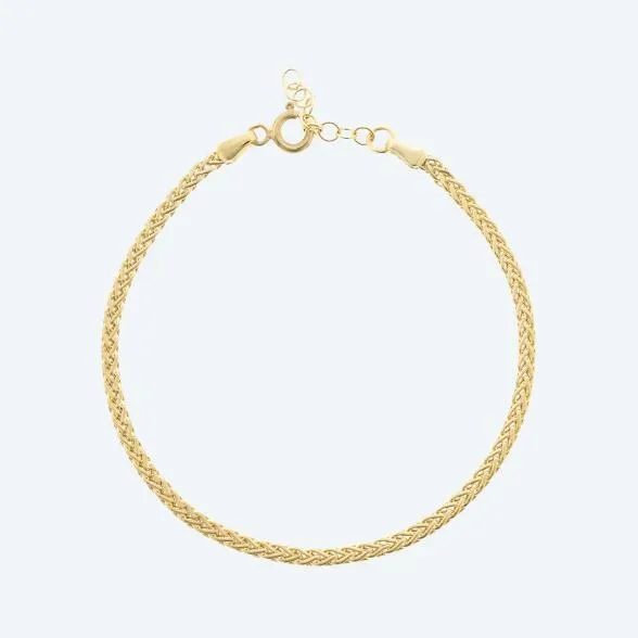 Zopfarmband 585 Gelbgold