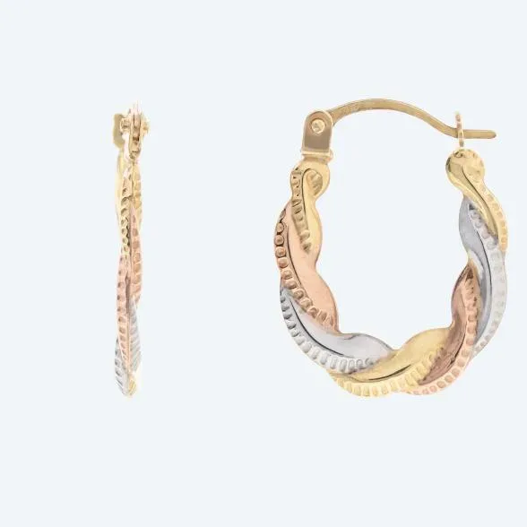 Creolen 375 Gelbgold tricolor