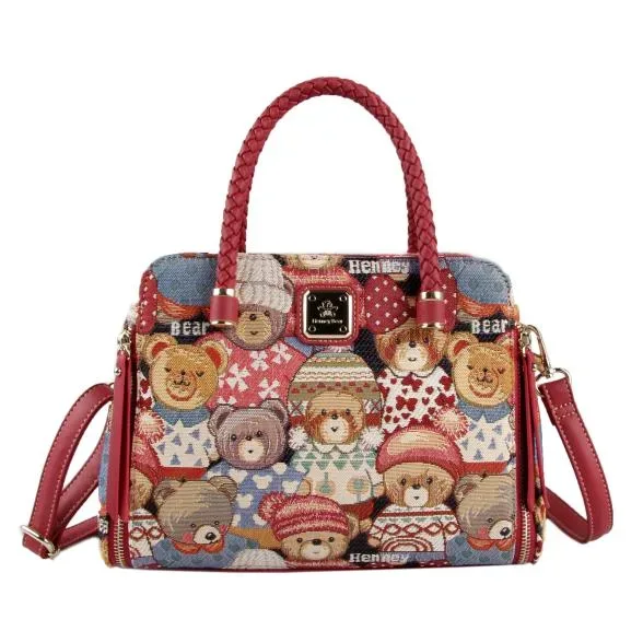 Henney Bear Henkeltasche rot/multicolor