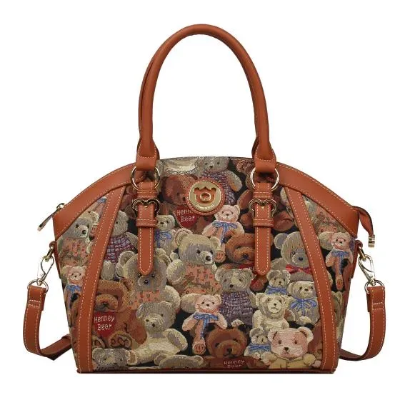 Henney Bear Henkeltasche cognac/multicolor