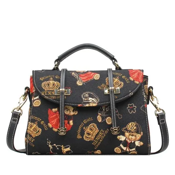 Henney Bear Henkeltasche schwarz/multicolor