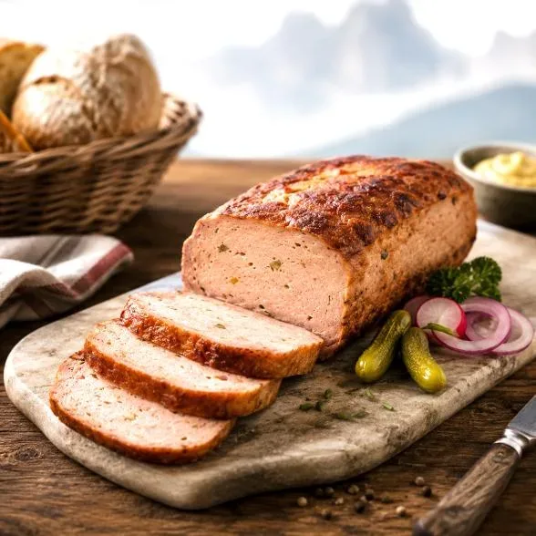 Fleischkas mit Champignons