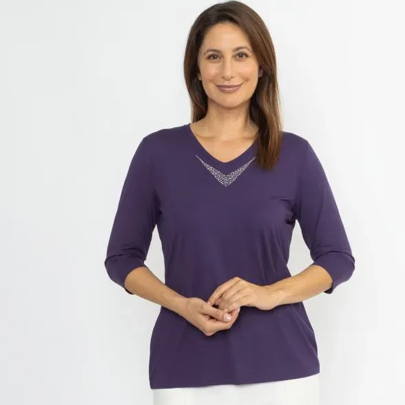 RÖSSLER SELECTION Damen-Shirt dunkellila