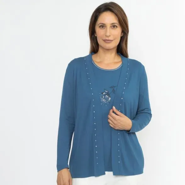RÖSSLER SELECTION Damen-Jerseyjacke petrol