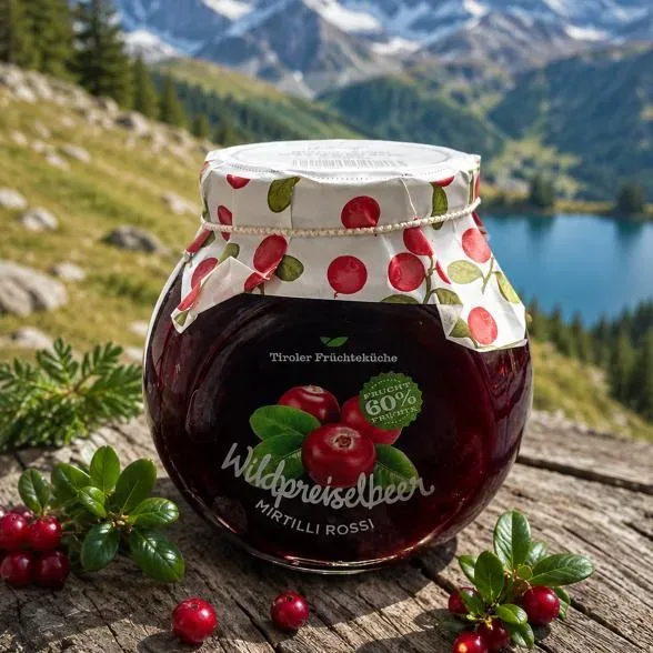 Wildpreiselbeerkompott mit 60% Fruchtanteil
