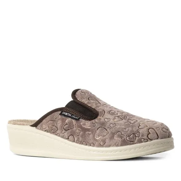 SANITAL LIGHT Damenhausschuhe taupe/braun