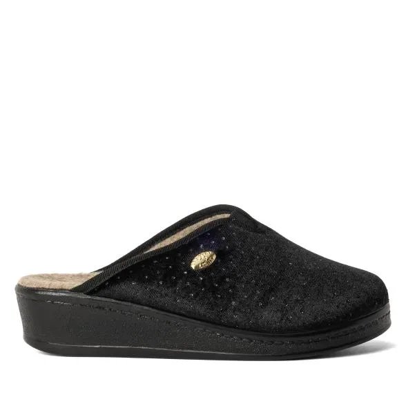 SANITAL LIGHT Damenhausschuh schwarz sparkle