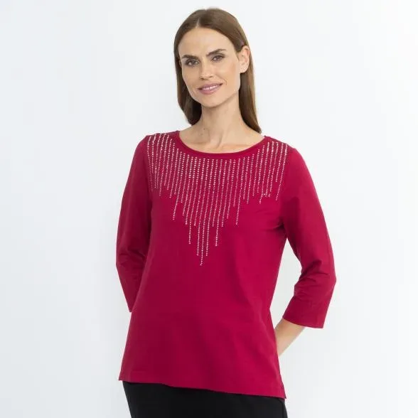 Lounge Collection by H. Schuberth Strass-Shirt rot