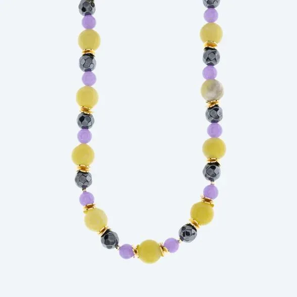 Christian Materne Collier Jade, Chalcedon, Hämatit