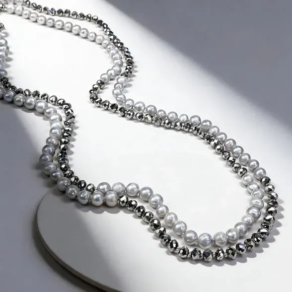 Collier Süßwasserzuchtperlen endlos