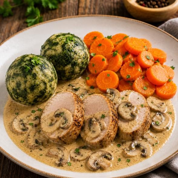 Schweinefilet + Spinat&Knödel