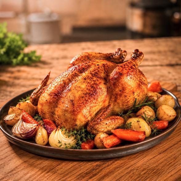 Broiler im Ganzen vorgegart