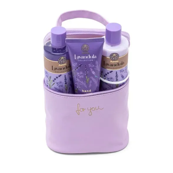 AURORA Pflege-Set Lavandula mit Kosmetiktasche