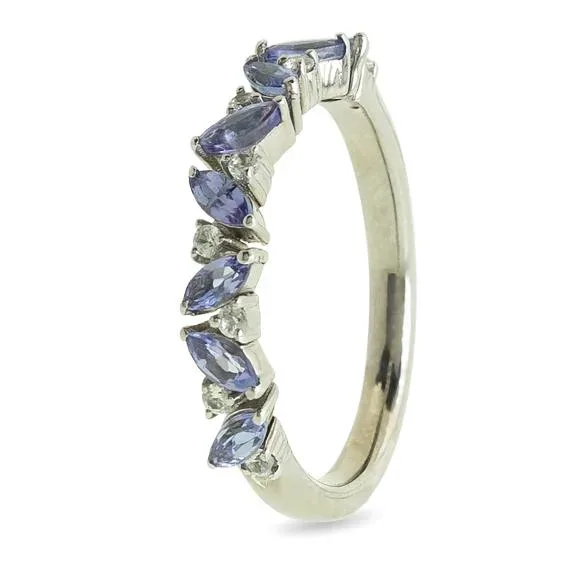 Ring 925 Sterling Silber rhodiniert Tansanit