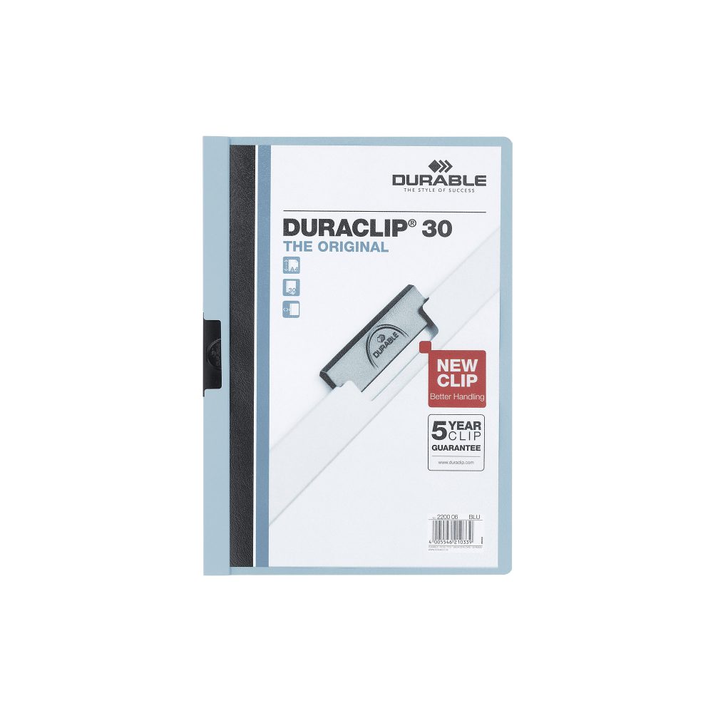 DURABLE Klemmmappe Duraclip DIN A4 Hellblau