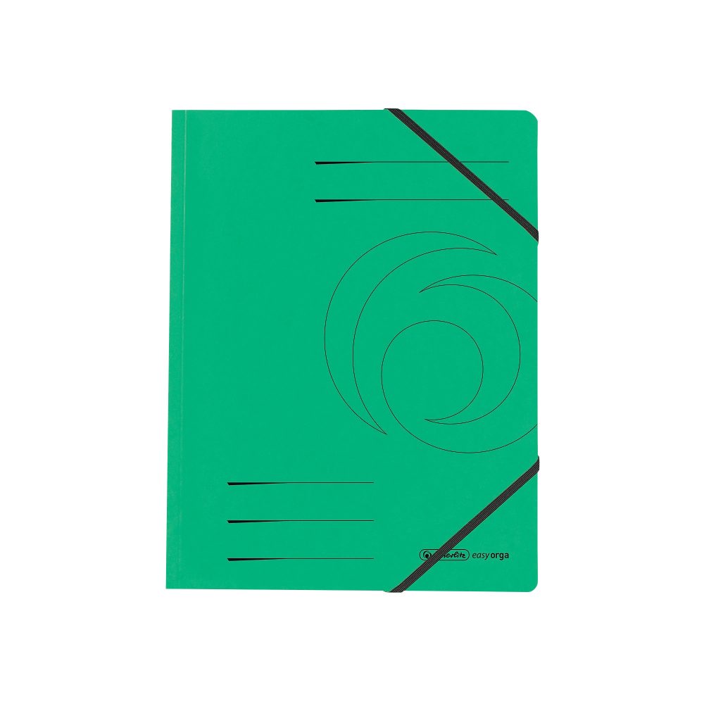 herlitz Eckspannmappe DIN A4 Grün Pressspankarton mit Gummiband 24 x 31,8 cm