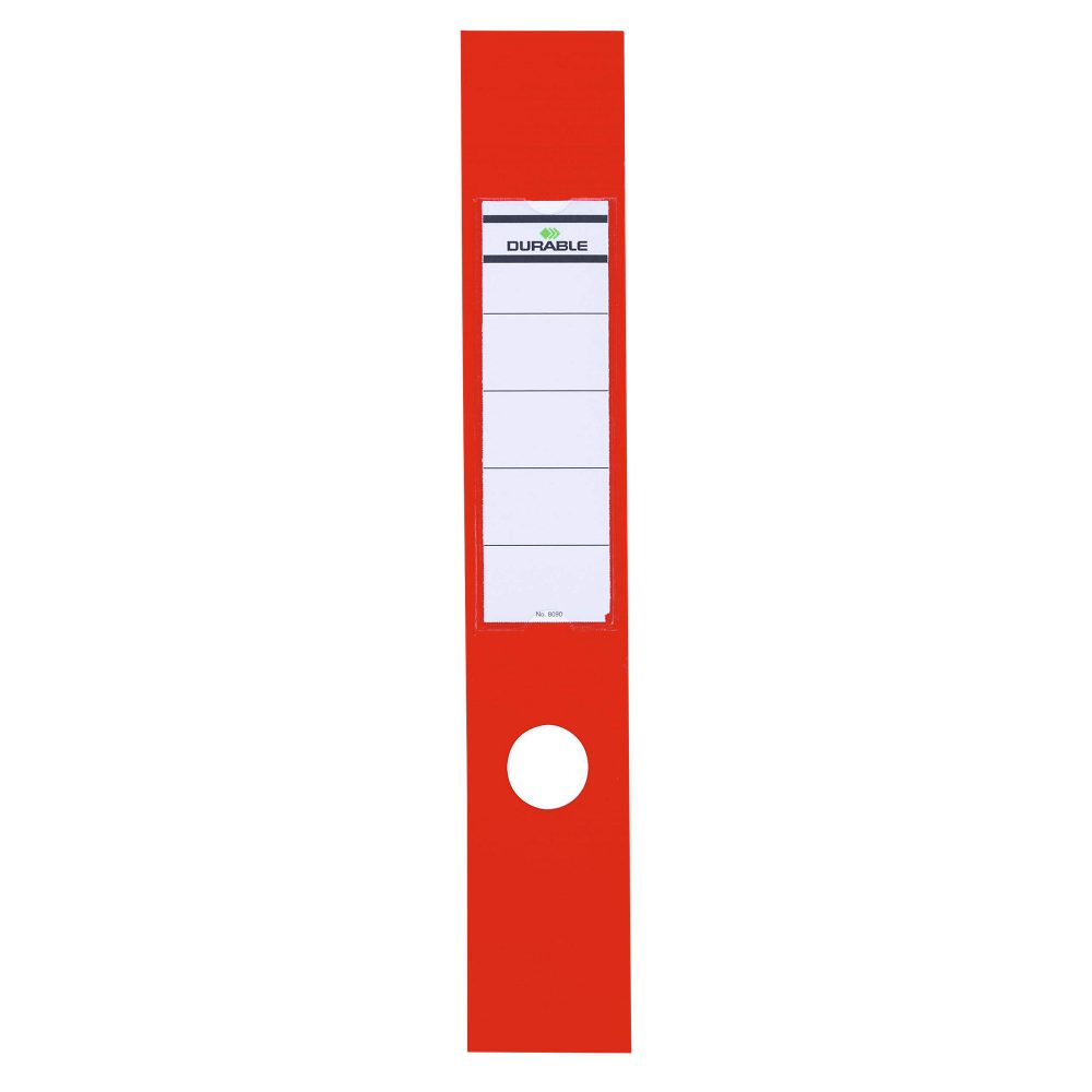 DURABLE ORDOFIX Selbstklebende Ordneretiketten 60 x 390 mm Rot 10 Stück