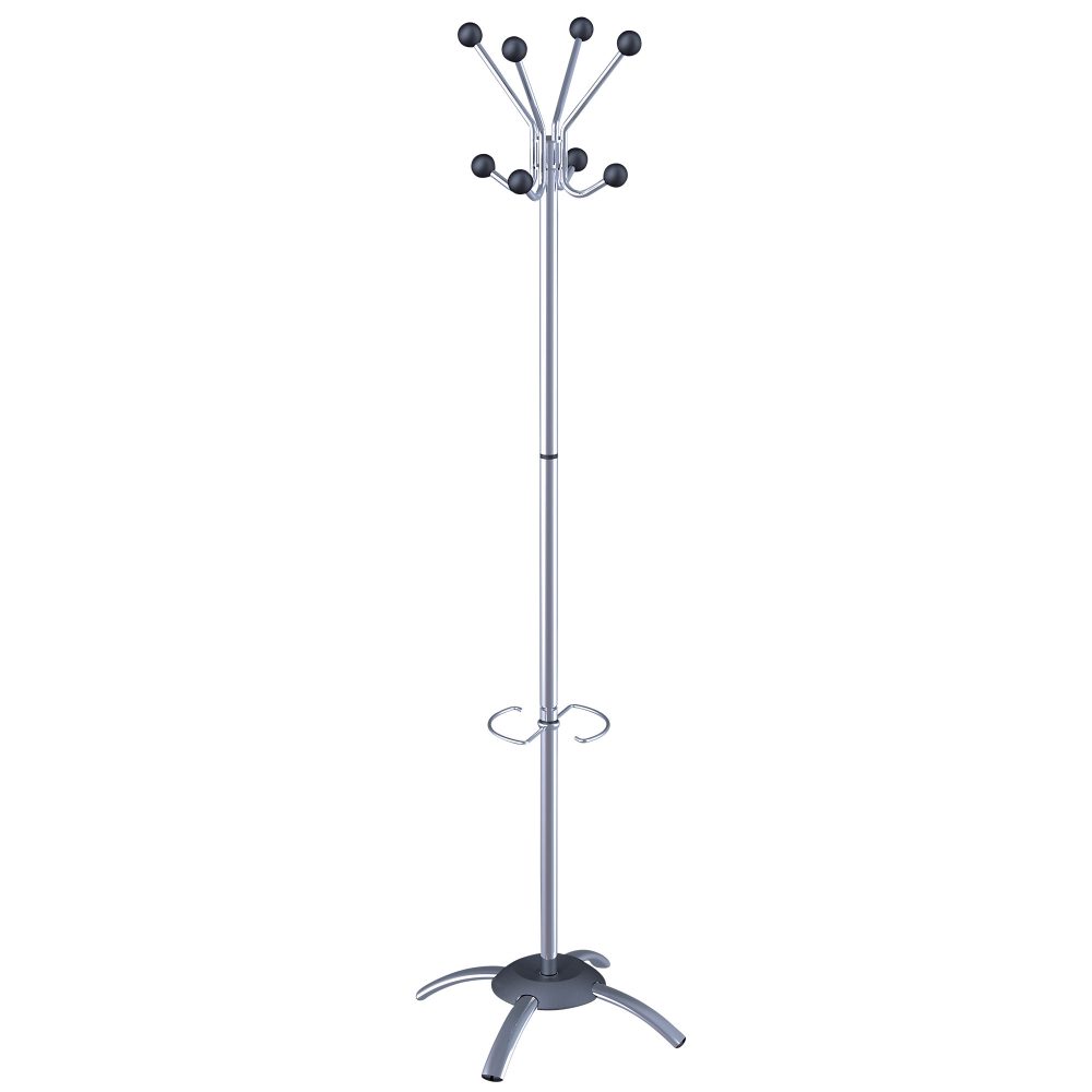 Realspace Garderobenständer 40 x 500 x 1700mm Chrom, Schwarz